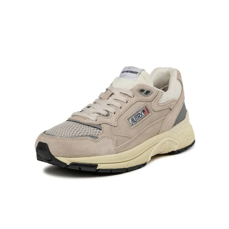 Autry Sneakers En Cuir|Chaussures De Running Retro*Hyperway *Suede / Mesh* Sand / Silver
