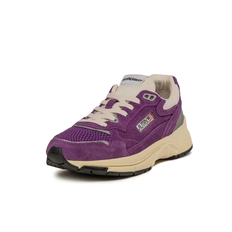Autry Sneakers En Cuir|Chaussures De Running Retro*Hyperway W *Suede / Mesh* Purple / Silver