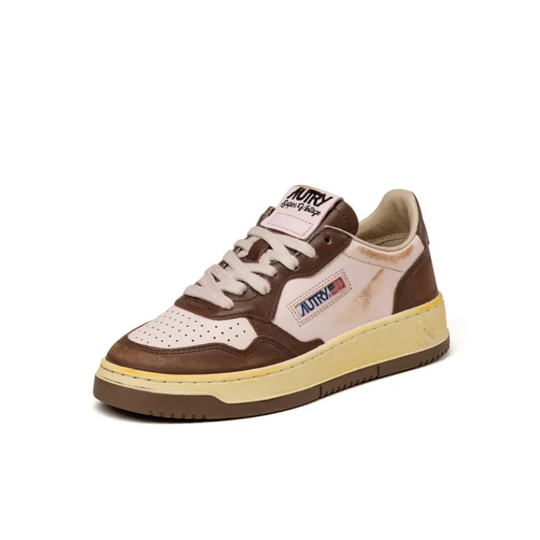 Autry Sneakers En Cuir|Chunky Sneakers*Medalist Brushed W *Super Vintage* Brown / Pink