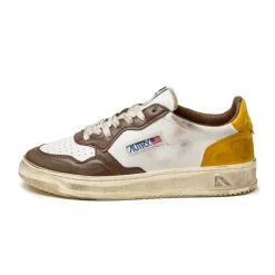 Autry Sneakers En Cuir|Sneakers Blancs*Medalist Burn *Super Vintage* White / Brown / Honey
