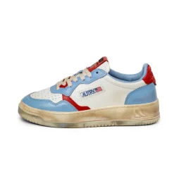 Autry Sneakers En Cuir|Chunky Sneakers*Medalist Burn W *Super Vintage* Blue / Red