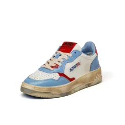 Autry Sneakers En Cuir|Chunky Sneakers*Medalist Burn W *Super Vintage* Blue / Red