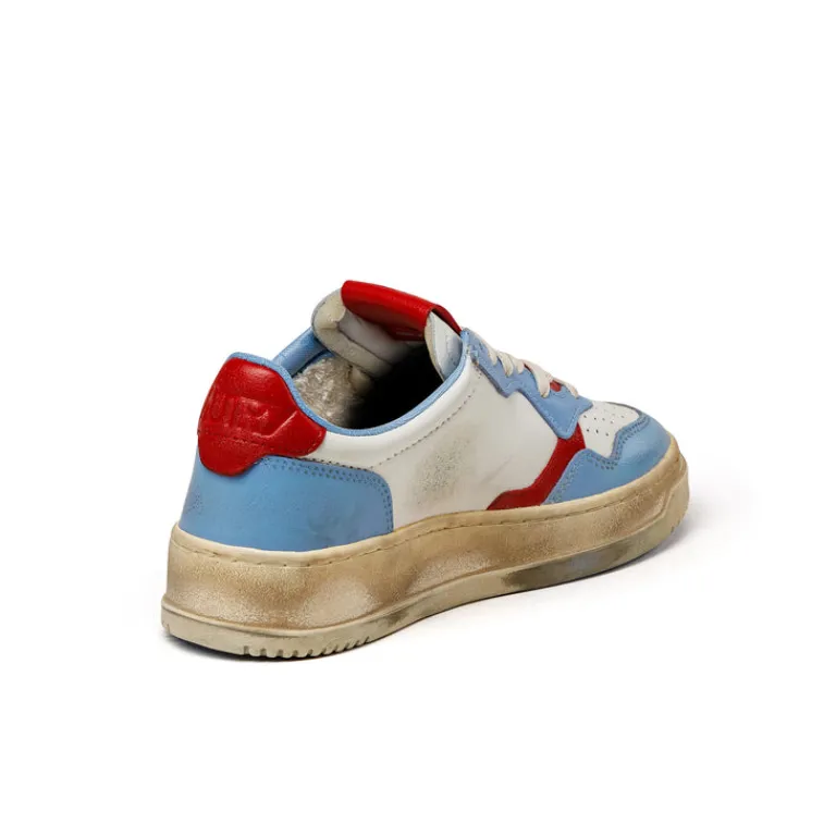 Autry Sneakers En Cuir|Chunky Sneakers*Medalist Burn W *Super Vintage* Blue / Red