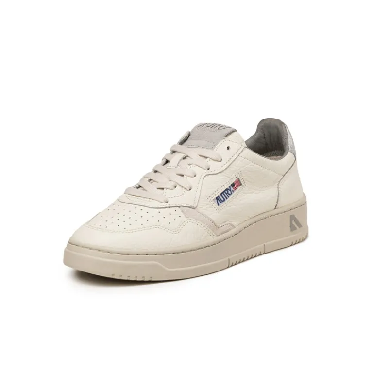 Autry Sneakers En Cuir*Medalist *Elephant Texture / Suede* Silver / White