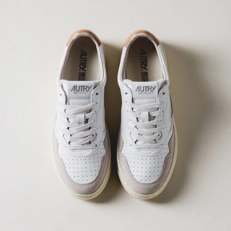Autry Sneakers En Cuir|Sneakers Blancs*Medalist *Leather / Suede* White / Sandstorm
