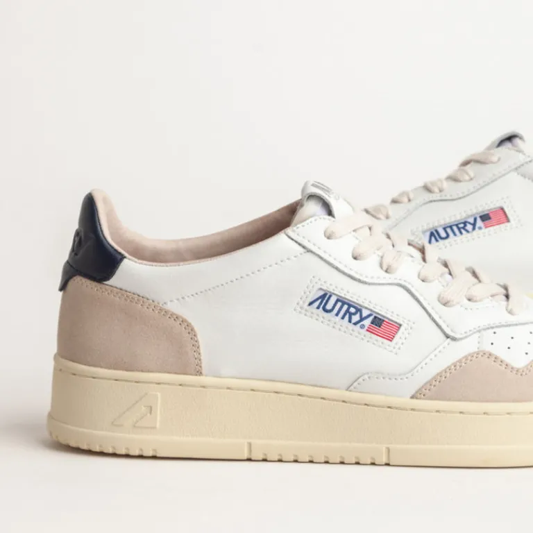Autry Sneakers En Cuir|Sneakers Blancs*Medalist *Leather / Suede* White / Blue