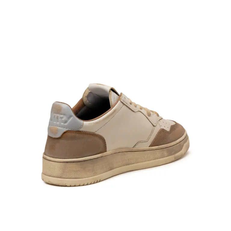 Autry Sneakers En Cuir|Sneakers Blancs*Medalist Leather / Suede *Super Vintage* Cognac / Microchip
