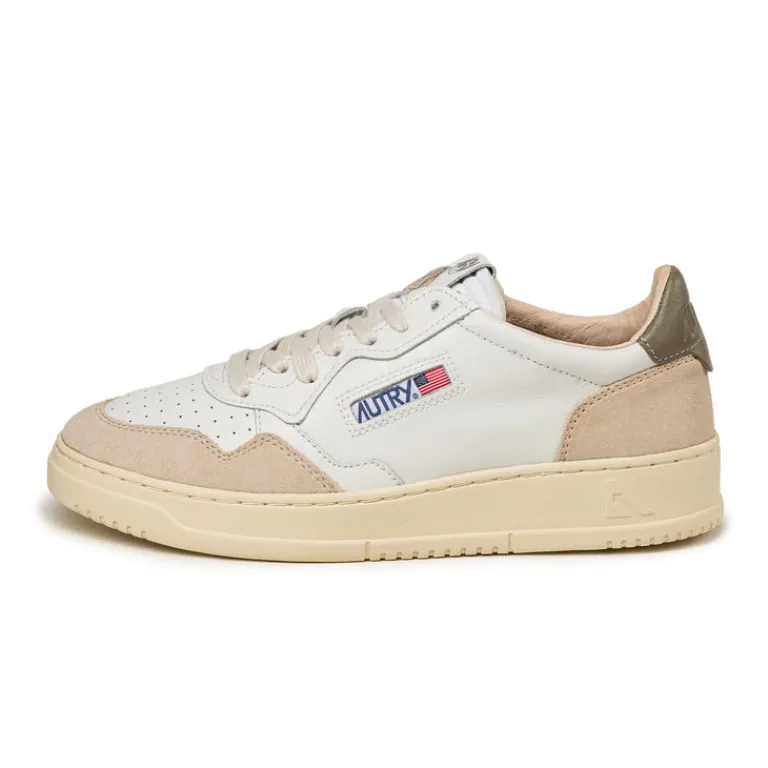 Autry Sneakers En Cuir|Sneakers Blancs*Medalist *Leather / Suede* White / Crvt Green