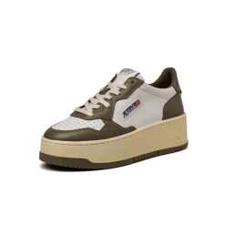 Autry Sneakers À Plateforme|Sneakers En Cuir*Medalist Platform W White / Covert Green
