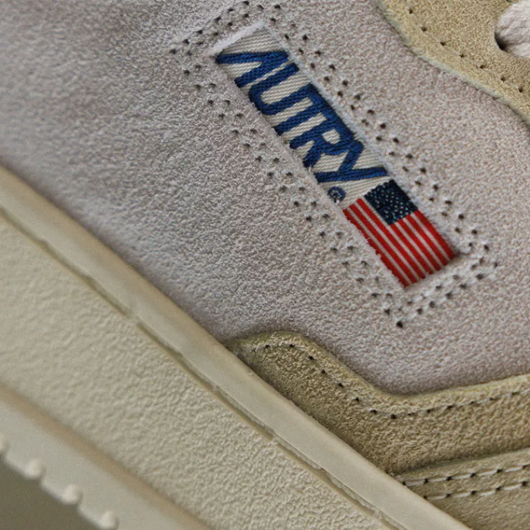 Autry Sneakers En Cuir*Medalist *Suede* Bottle Green / Papyrus