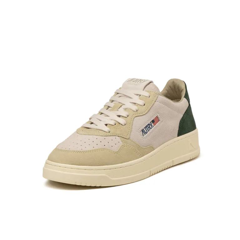Autry Sneakers En Cuir*Medalist *Suede* Bottle Green / Papyrus