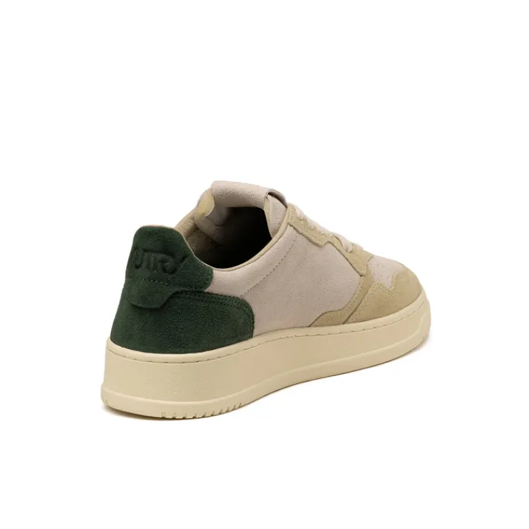Autry Sneakers En Cuir*Medalist *Suede* Bottle Green / Papyrus