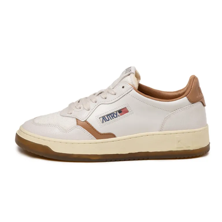Autry Sneakers En Cuir|Sneakers Blancs*Medalist *Virgin / Crack* White / Tanzine