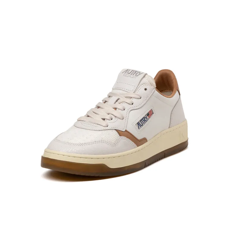 Autry Sneakers En Cuir|Sneakers Blancs*Medalist *Virgin / Crack* White / Tanzine