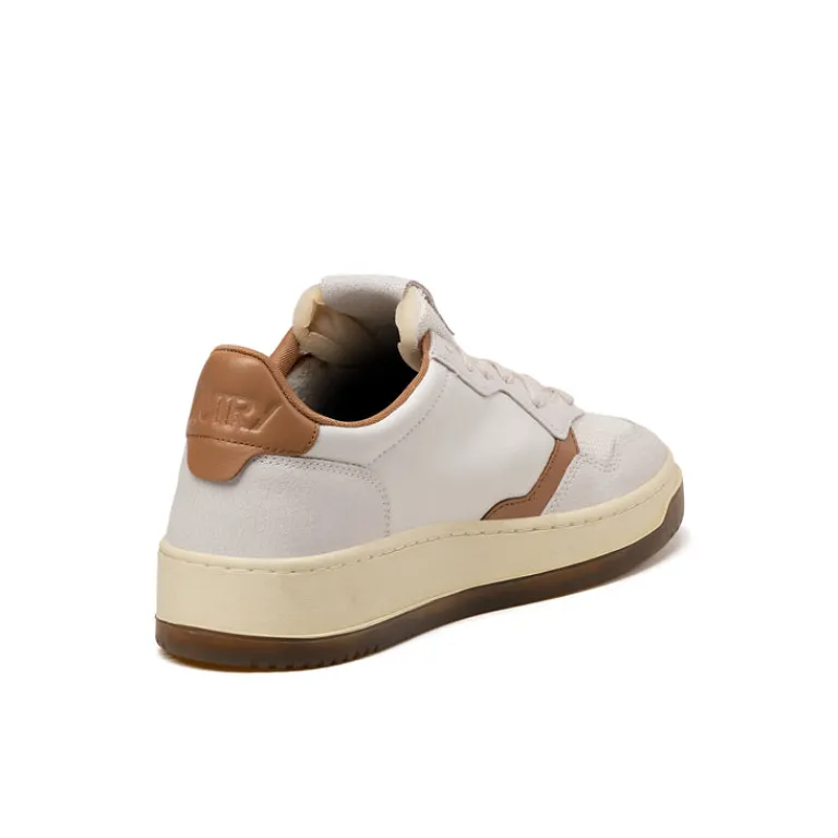 Autry Sneakers En Cuir|Sneakers Blancs*Medalist *Virgin / Crack* White / Tanzine