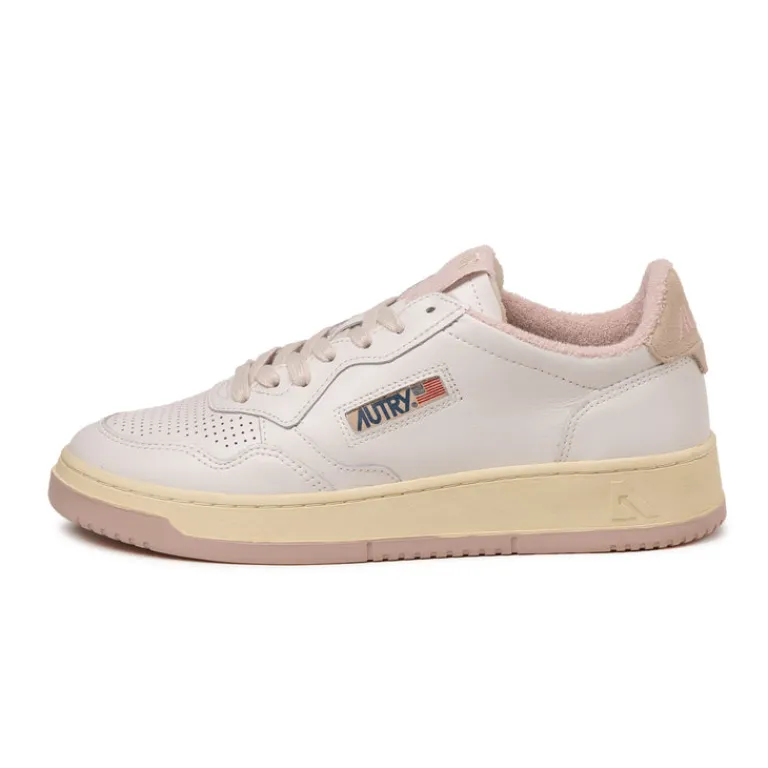 Autry Sneakers En Cuir|Sneakers Blancs*Medalist *Virgin / Sponge* White / Powder Pink