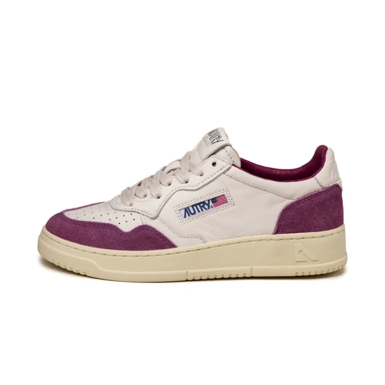 Autry Sneakers En Cuir|Sneakers Blancs*Medalist W *Goat / Suede* White / Scarlett
