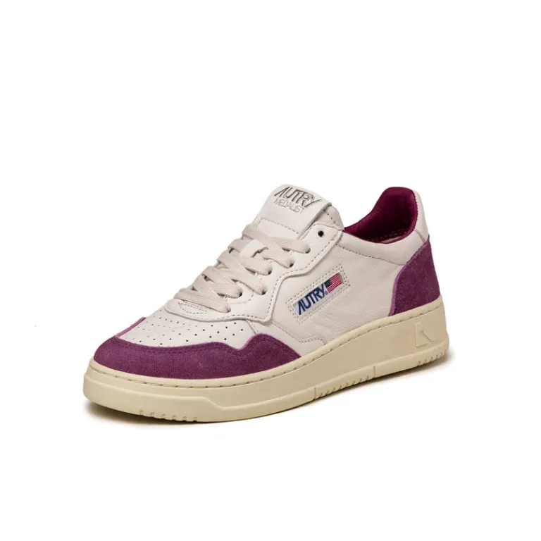 Autry Sneakers En Cuir|Sneakers Blancs*Medalist W *Goat / Suede* White / Scarlett