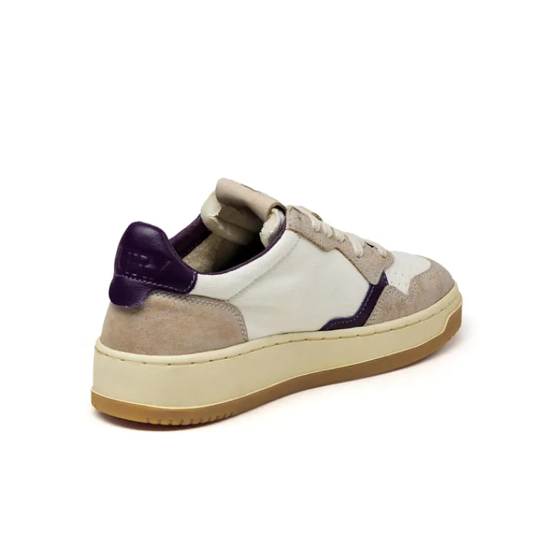 Autry Sneakers En Cuir*Medalist W *Honey / Canvas* White / Psycic Lilac