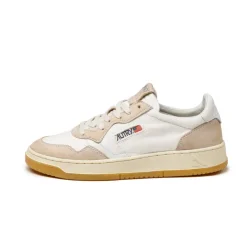 Autry Sneakers En Cuir*Medalist W *Honey / Canvas* White / White
