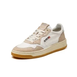 Autry Sneakers En Cuir*Medalist W *Honey / Canvas* White / White