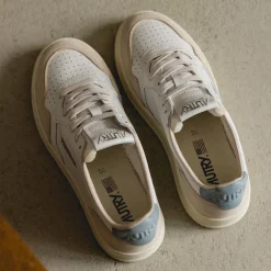 Autry Sneakers En Cuir|Sneakers Blancs*Medalist W *Leather / Suede* White / Silver Blue