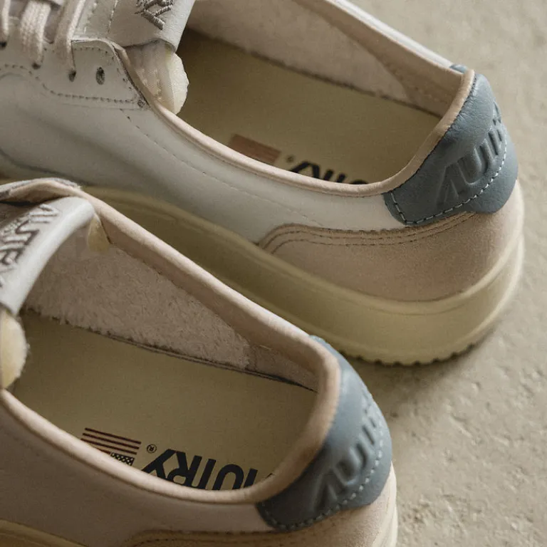 Autry Sneakers En Cuir|Sneakers Blancs*Medalist W *Leather / Suede* White / Silver Blue