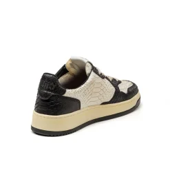 Autry Sneakers En Cuir|Sneakers Blancs*Medalist W Python *Super Vintage* Black / White