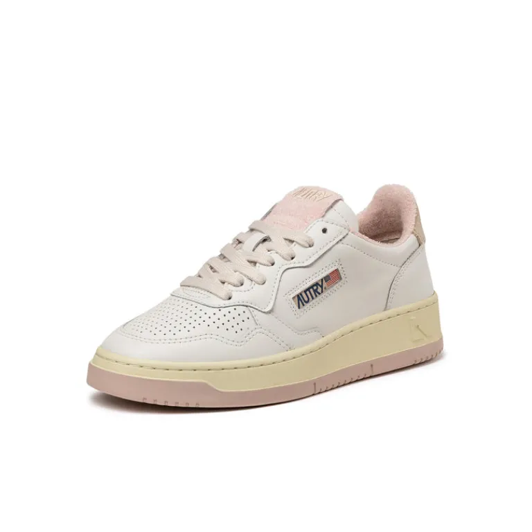Autry Sneakers En Cuir|Sneakers Blancs*Medalist W *Virgin / Sponge* White / Powder Pink