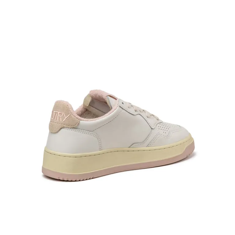 Autry Sneakers En Cuir|Sneakers Blancs*Medalist W *Virgin / Sponge* White / Powder Pink