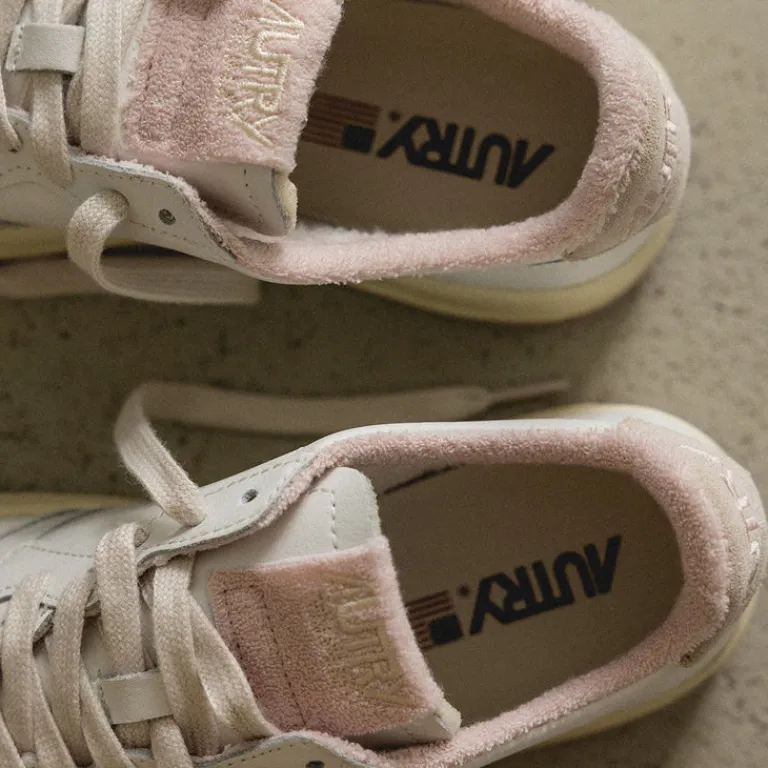Autry Sneakers En Cuir|Sneakers Blancs*Medalist W *Virgin / Sponge* White / Powder Pink