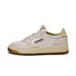 Autry Sneakers En Cuir|Sneakers Blancs*Medalist W *Virgin / Crack* White / Hay
