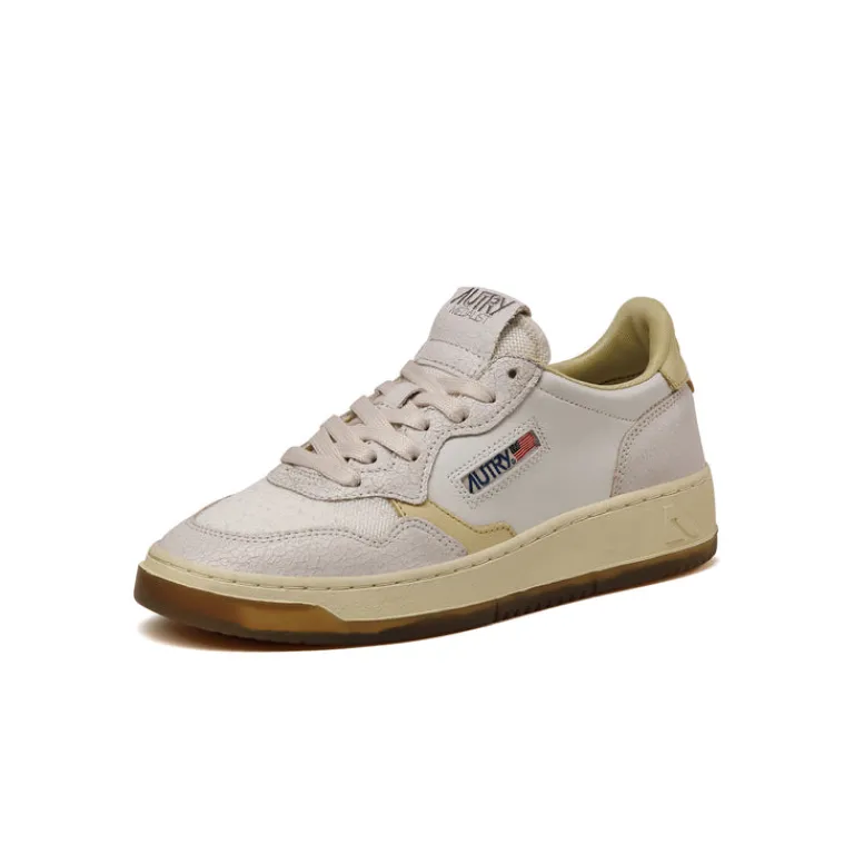 Autry Sneakers En Cuir|Sneakers Blancs*Medalist W *Virgin / Crack* White / Hay