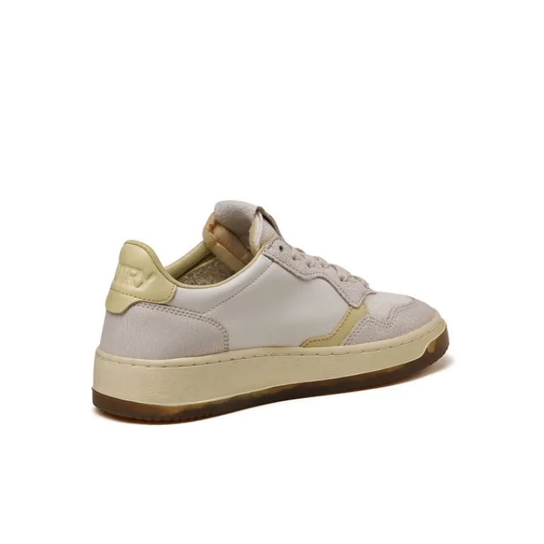 Autry Sneakers En Cuir|Sneakers Blancs*Medalist W *Virgin / Crack* White / Hay