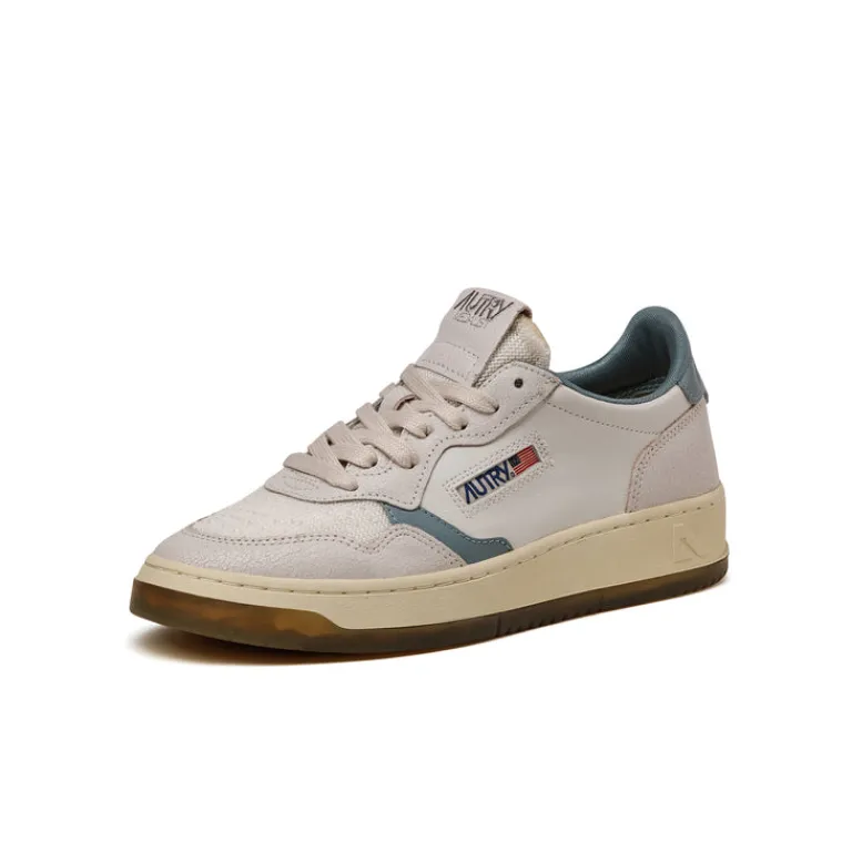 Autry Sneakers En Cuir|Sneakers Blancs*Medalist W *Virgin / Crack* White / Silver Blue