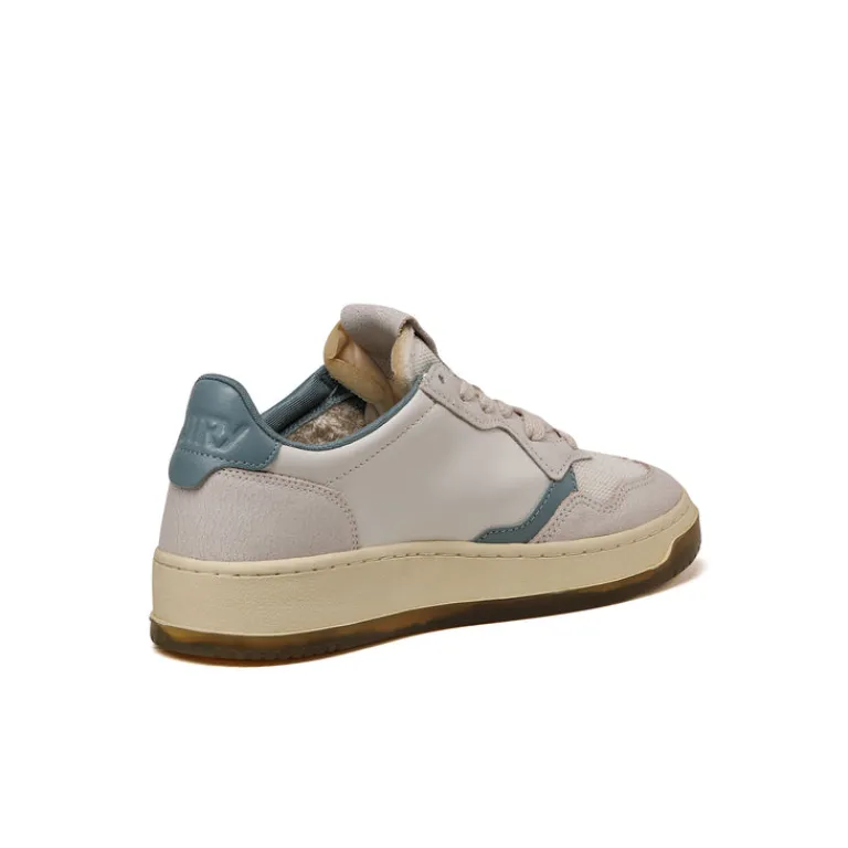 Autry Sneakers En Cuir|Sneakers Blancs*Medalist W *Virgin / Crack* White / Silver Blue
