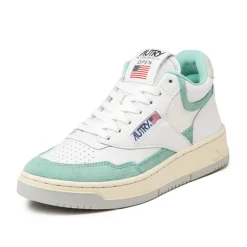 Autry Sneakers En Cuir|Sneakers Blancs*Open Mid W White / Acquamarine