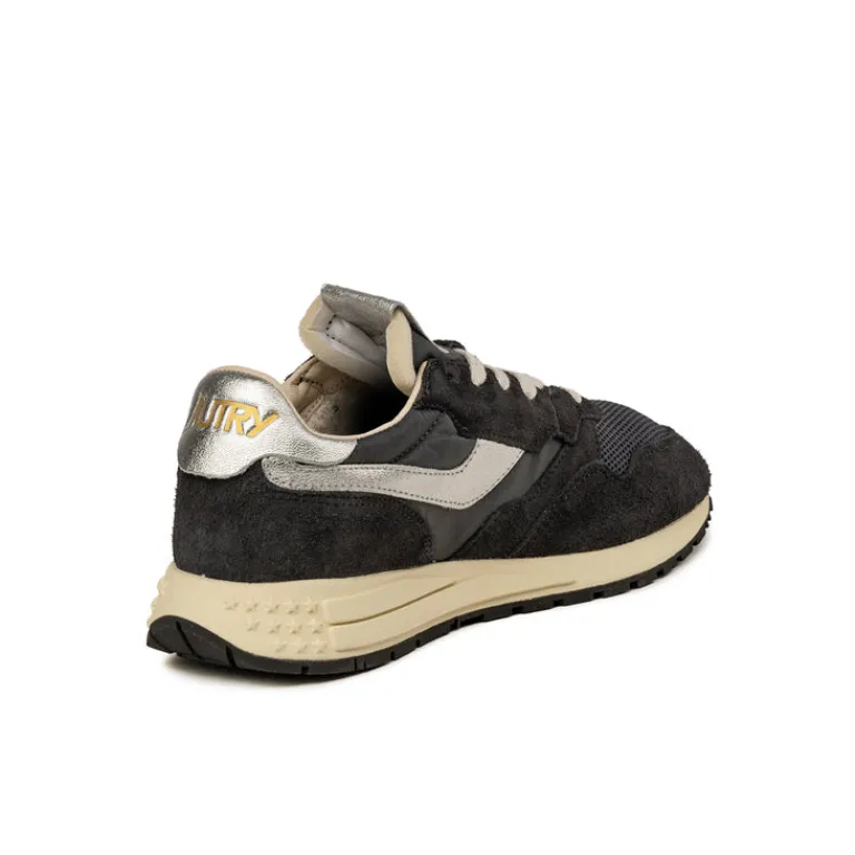 Autry Sneakers En Cuir|Chaussures De Running Retro*Reelwind Low Black / Silver