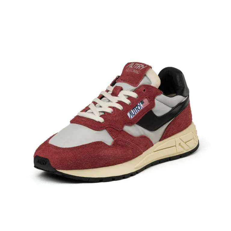 Autry Sneakers En Cuir|Chaussures De Running Retro*Reelwind Low *Hairy Suede / Nylon* Crdnl / Blk