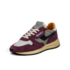 Autry Sneakers En Cuir|Chaussures De Running Retro*Reelwind Low *Hairy Suede / Nylon* Barolo / Silver