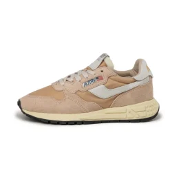 Autry Sneakers En Cuir|Sneakers Blancs*Reelwind Low *Nylon / Cracked Leather* White / Hazel