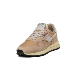 Autry Sneakers En Cuir|Sneakers Blancs*Reelwind Low *Nylon / Cracked Leather* White / Hazel