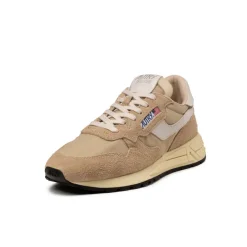 Autry Sneakers En Cuir|Chaussures De Running Retro*Reelwind Low *Nylon / Cracked Leather* White / Filler