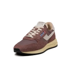 Autry Sneakers En Cuir|Chaussures De Running Retro*Reelwind Low *Nylon / Cracked Leather* White / Taupe