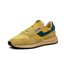 Autry Sneakers En Cuir|Chaussures De Running Retro*Reelwind Low *Suede / Net* Yellow / Corsair