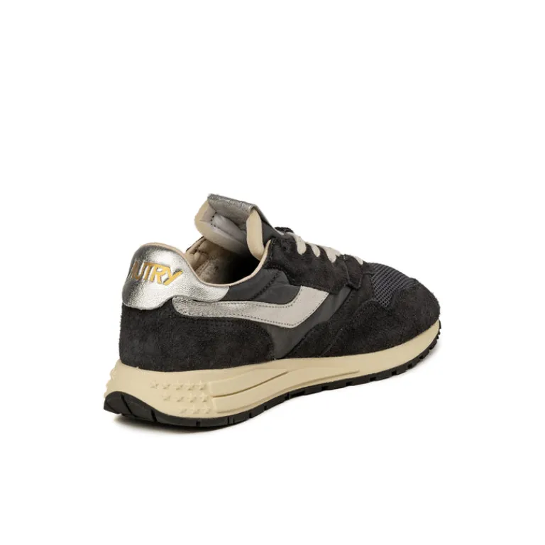 Autry Sneakers En Cuir|Chaussures De Running Retro*Reelwind Low W Black / Silver