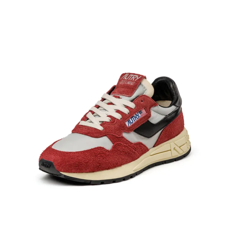 Autry Sneakers En Cuir*Reelwind Low W *Hairy Suede / Nylon* Crdnl / Blk