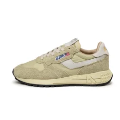Autry Sneakers En Cuir|Sneakers Blancs*Reelwind Low W *Nylon / Cracked Leather* White / Hay