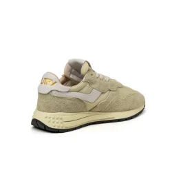 Autry Sneakers En Cuir|Sneakers Blancs*Reelwind Low W *Nylon / Cracked Leather* White / Hay