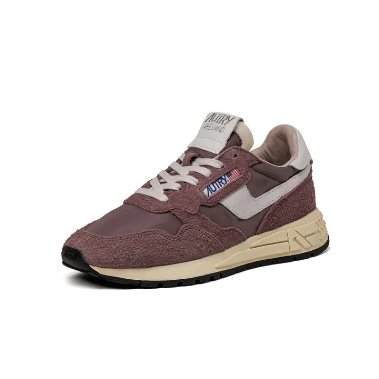 Autry Sneakers En Cuir|Sneakers Blancs*Reelwind Low W *Nylon / Cracked Leather* White / Tearose